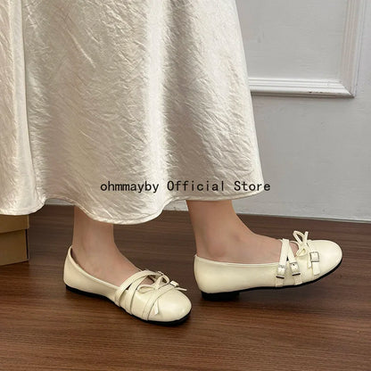 Silver Women Ballet Flats Comfortable Round Toe Shallow Shoes 2026 New Spring Autumn Vintage Ladies Dress Mary Jane Shoes