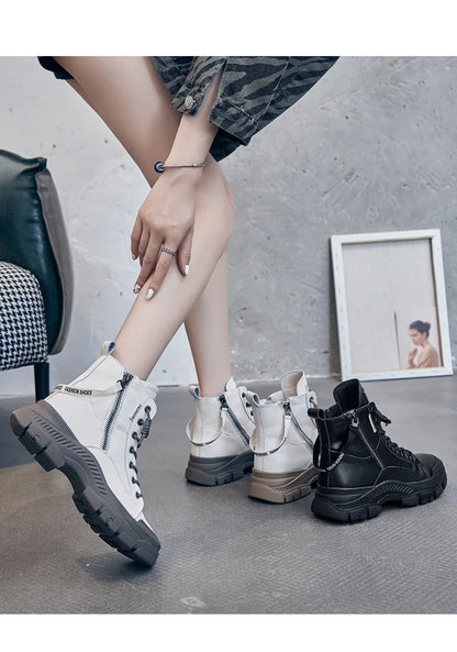 GKTINOO 2026 Autumn Winter Shoes Genuine Leather Sneakers Waterproof Boots for Women Thick Sole Women Ankle Boots Ladies Botas
