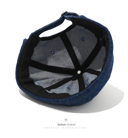 Top Denim Docker Cap Without Visor Letter Label Brimless Caps Adjustable Solid Color Hat Hats Unisex Adult Retro Hip Hop Street