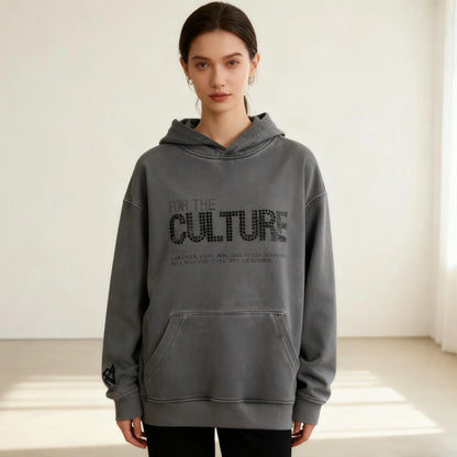 Retro Fashion Hoodies Autumn Winter New Loose American Personalized Clothing Trend Letter Rhinestones Trendy Streetwear