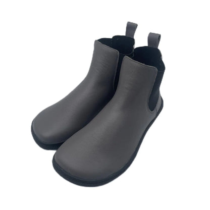 Tipsietoes Chelsea Barefoot Autumn Genuine Cow Leather Boots With Wool Linning Inside For Women Wider Toes Box Light Weight