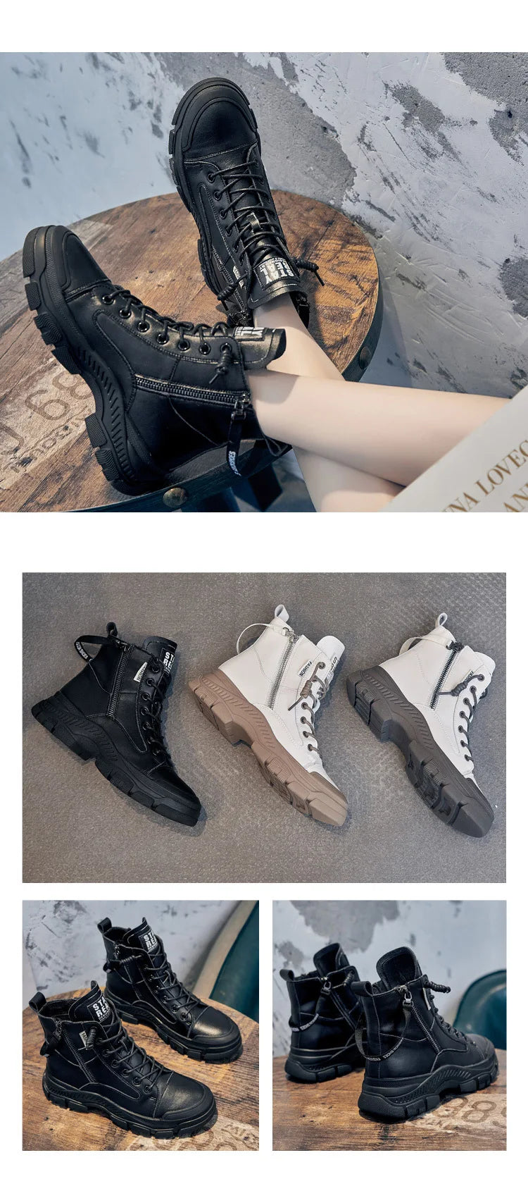 GKTINOO 2026 Autumn Winter Shoes Genuine Leather Sneakers Waterproof Boots for Women Thick Sole Women Ankle Boots Ladies Botas