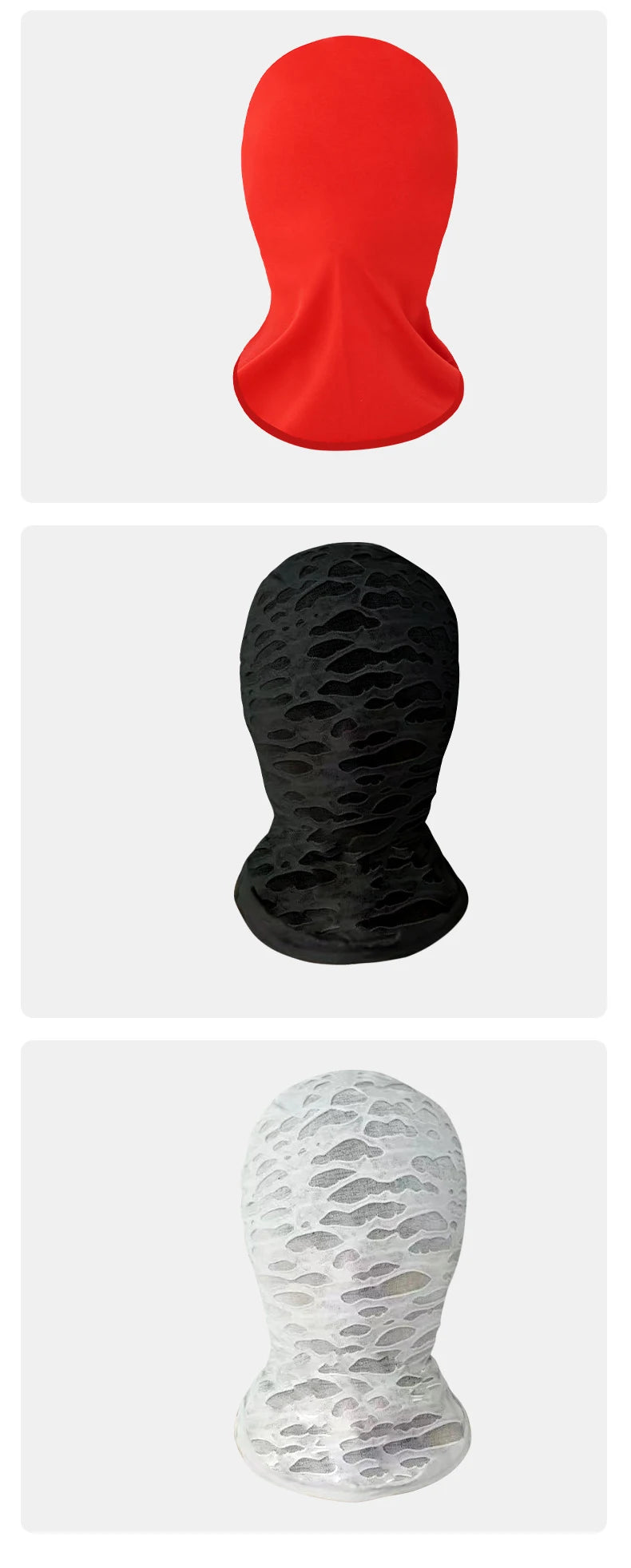 Balaclava Summer Full Face Breathable Mask Translucent UV Protection Face Cover Elastic Halloween Role Playing Ice Silk Cosplay
