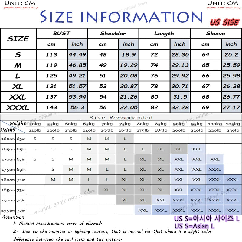 Animal Game Casual Hoodies for Men Heavyweight Fleece Sweatshirt Thick Sherpa Lined Hooded Zipper Jacket Thick Streetwear Coats