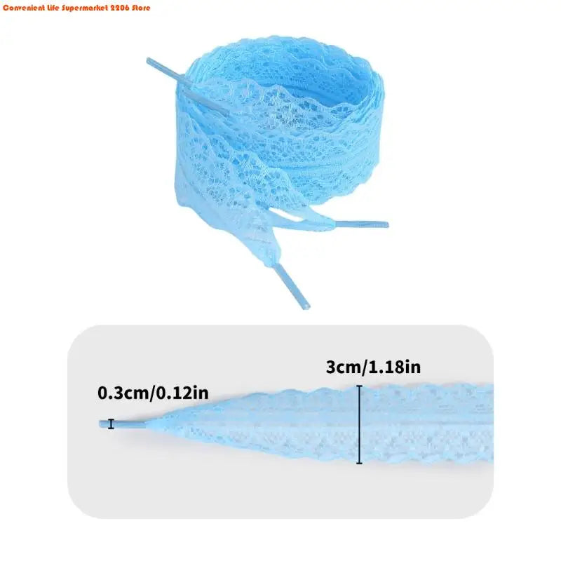 E06E 1 Pair Lace Shoelaces for Women and Girls 3CM Wide Flat Design Shoestrings Laces for Sneakers and Casual Wear Shoes