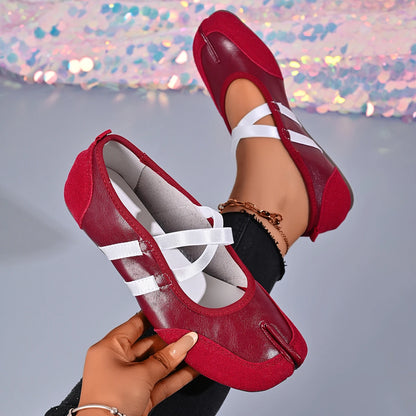 Fashion Soft Leather Split Toe Women Tabi Ballet Flats Spring Autumn Comfortable Walking Lazy Loafers Casual Girls Dance Shoes