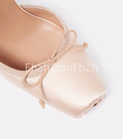 European and American Summer Women's Thick Bottom Stiletto Sandals Square Headband Butterfly Wedding Party Ballet High Heels