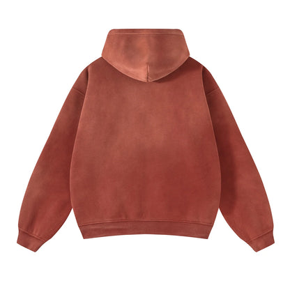 Men's Zip Up Hoodies Tie Dye Washed Double Oversize Cardigan Sweatshirt Loose Plus Plush Gradient Man Hooded Pullovers Winter