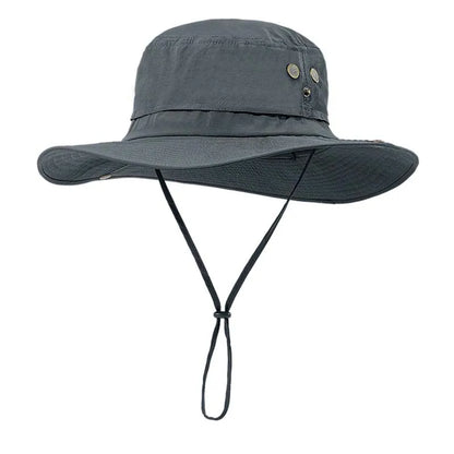 Wide Brim Waterproof Big Size 63-67cm Bucket Hats Men Summer UV Protection Sun Hat Foldable Chin Strap Hiking Cap Fishing Hat