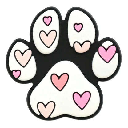 lovely dog paw PVC shoe Charms Slippers Buckle combination Fit Wristbands accessories Decoration Bands gift unisex party