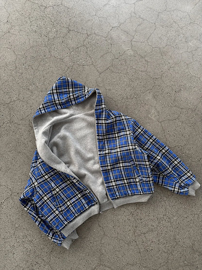 Mauroicardi Spring Oversized Reversible Hoodies Men Luxury Designer Clothing Hoodie with Plaid Lining Sweatshirt Streetwear 2025