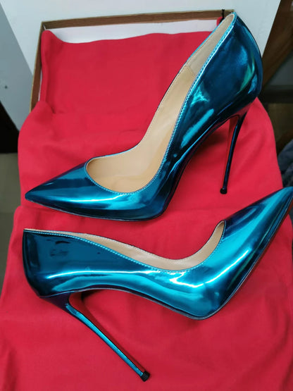 2026 New Black 12cm High Heels Classic Thin Heels Sexy Shallow Mouth Fashion Commuter Large Single Shoes 33-50