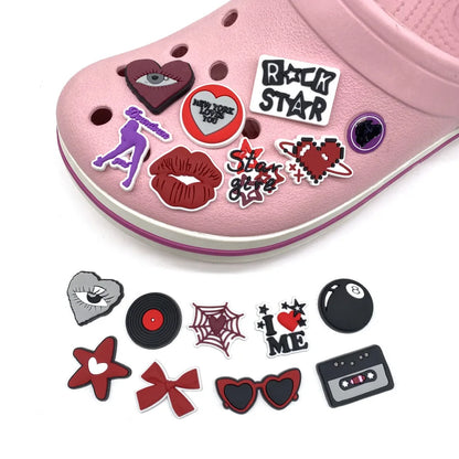 single 2K style glass PVC shoe Charms Slippers Buckle combination Fit Wristbands accessories Decoration Bands gift unisex party