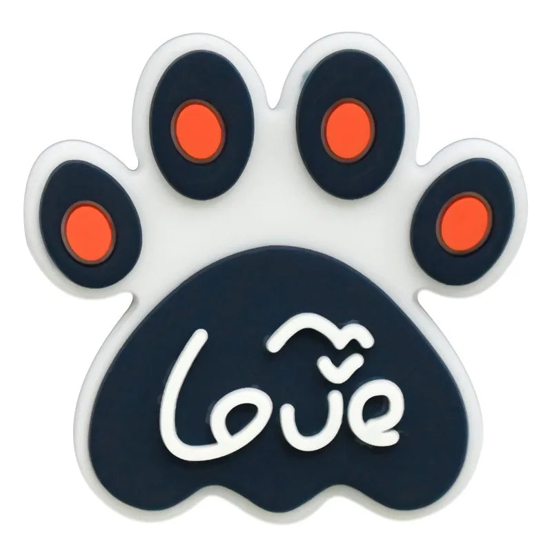 lovely dog paw PVC shoe Charms Slippers Buckle combination Fit Wristbands accessories Decoration Bands gift unisex party