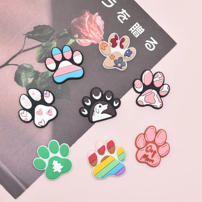 lovely dog paw PVC shoe Charms Slippers Buckle combination Fit Wristbands accessories Decoration Bands gift unisex party