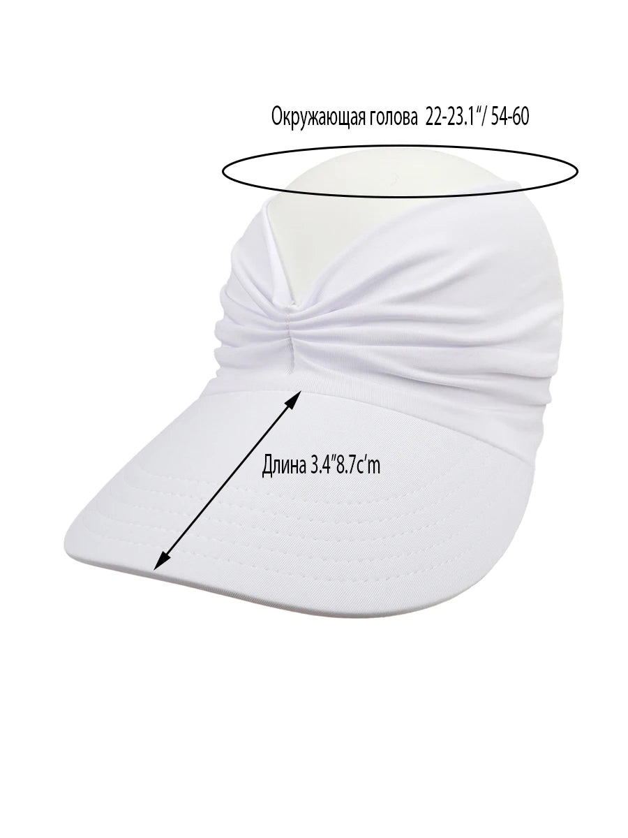 Spring and Summer Beach Sun Hat for Women New Ladies Outdoor Sports Empty Top Hat Sun-Protection Visior