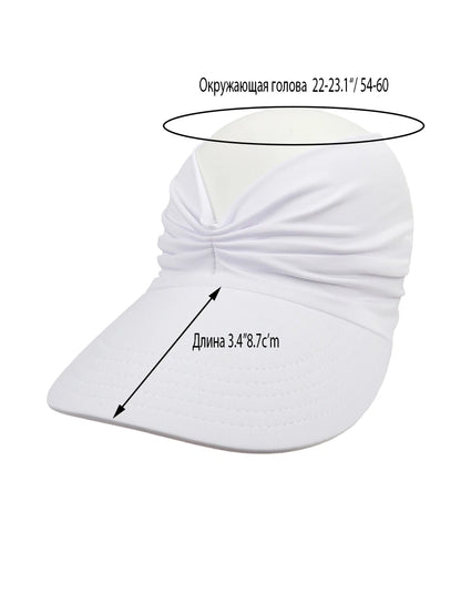 Spring and Summer Beach Sun Hat for Women New Ladies Outdoor Sports Empty Top Hat Sun-Protection Visior