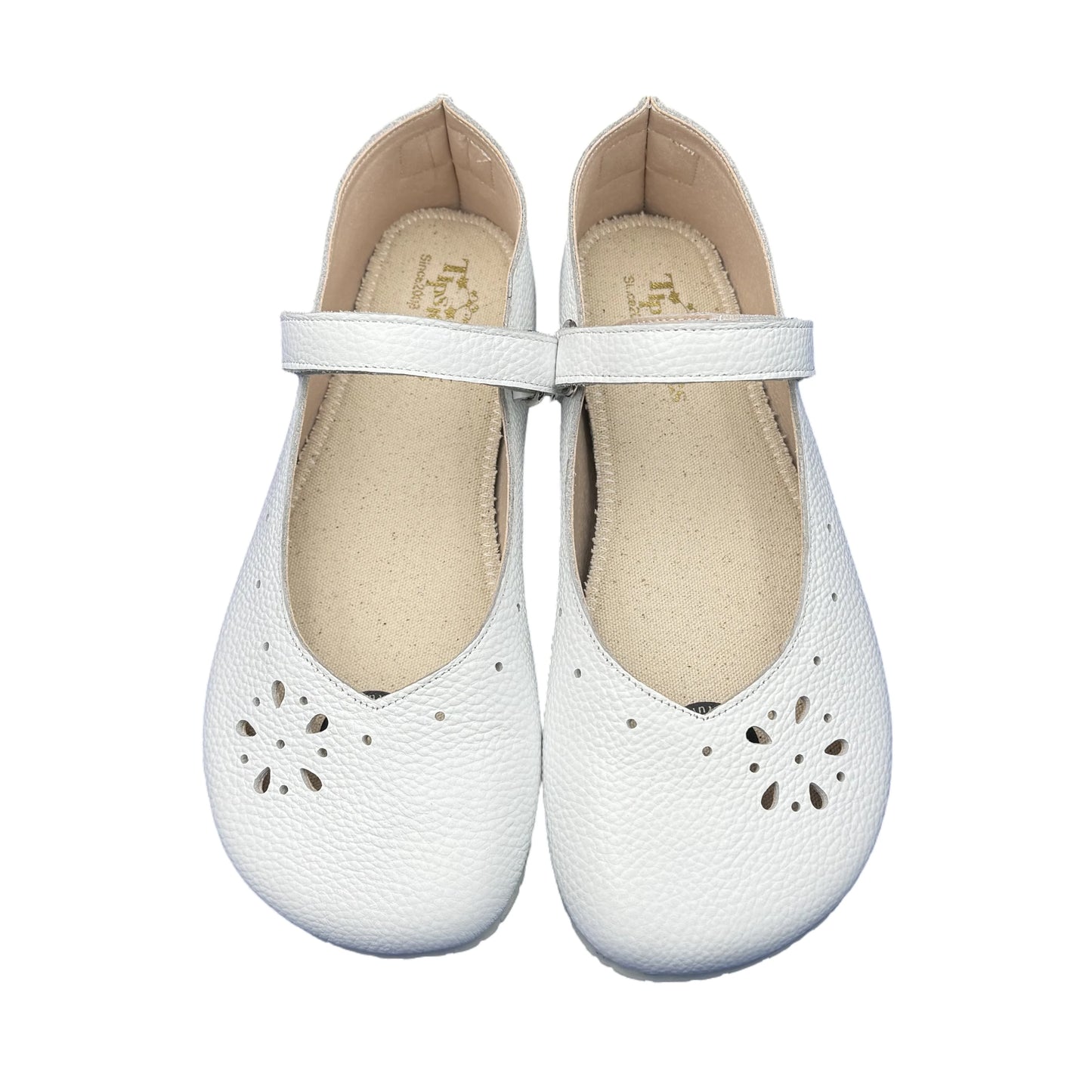 Tipsietoes 2025 Sprinng Autumn Barefoot Genuine Leather Ballerina Mary Jean Women With Flat Soft Sole Zero Drop Wider Toes Box