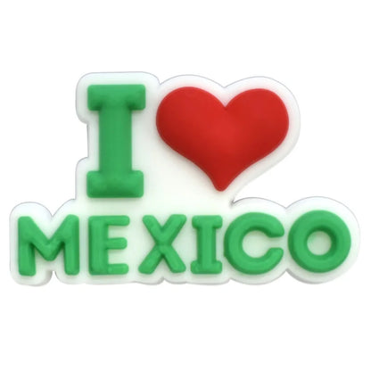 mexico series PVC shoe Charms Slippers Buckle combination Fit Wristbands accessories Decoration Bands gift unisex party