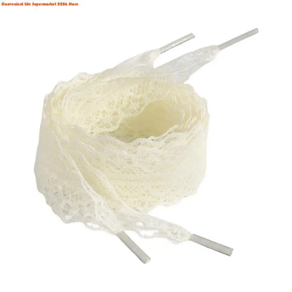 E06E 1 Pair Lace Shoelaces for Women and Girls 3CM Wide Flat Design Shoestrings Laces for Sneakers and Casual Wear Shoes