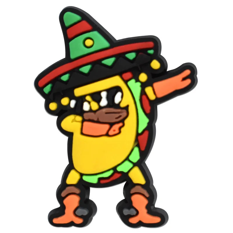 mexico series PVC shoe Charms Slippers Buckle combination Fit Wristbands accessories Decoration Bands gift unisex party
