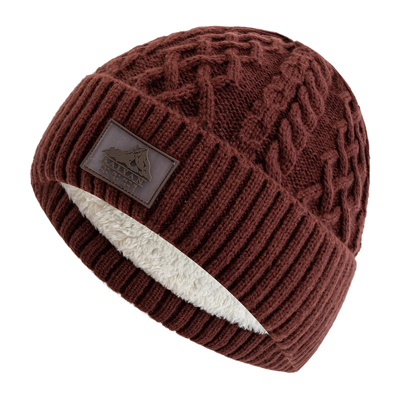 New Style Unisex Keep Warm Winter Hat Plush Fur Lined Stylish Warm Cap Beanie Hat For Men Women Outdoor Ski Sports Knitted Hat