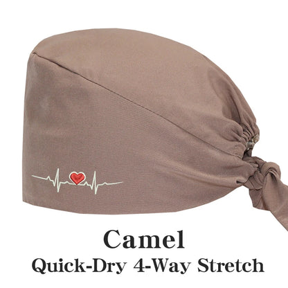 ECG Embroider Working Hats for Man Woman Pet TOOTH Clinic Scrub Caps Quick Dry Breathable Dentist Cap MSG-03