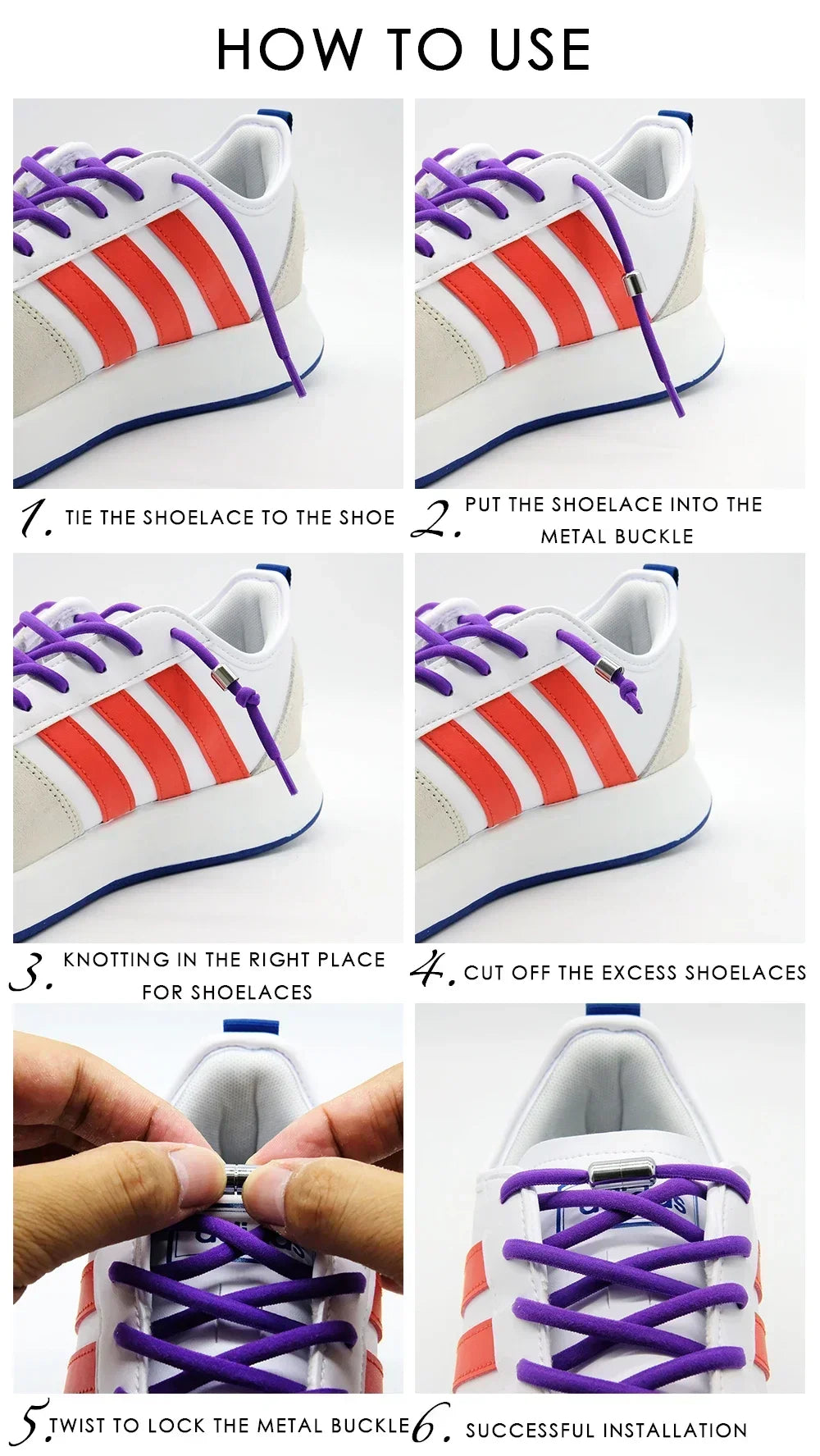 1Pair No tie ShoelacesSemicircle New Elastic Shoe Laces For Kids and Adult Sneakers Shoelace Quick Lazy Laces Color Shoestrings