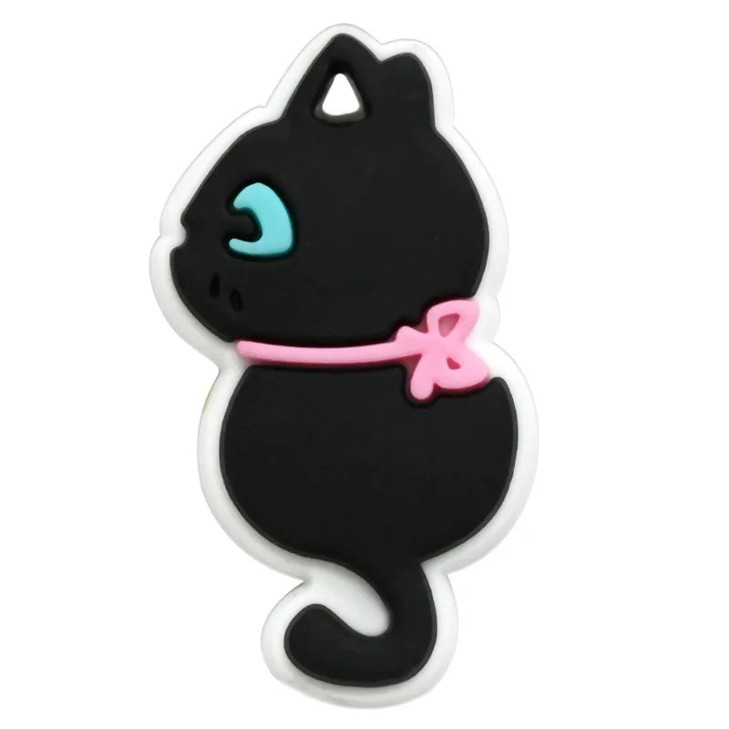 lovely cat series PVC shoe Charms Slippers Buckle combination Fit Wristbands accessories Decoration Bands gift unisex party