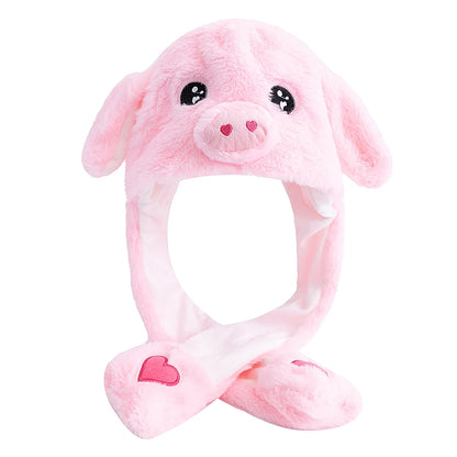 Hot Sale Unisex Funny Ear Hat Animal Style Couple Cute Ear Moving Up Cap Men Women Girls Rabbits Ears Plush Winter Lovely Hat ﻿
