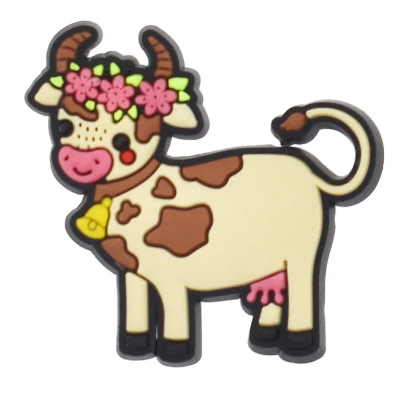 farming animal sheep deer duck house PVC shoe Charms Buckle for Wristbands accessories Decoration Bands gift unisex party