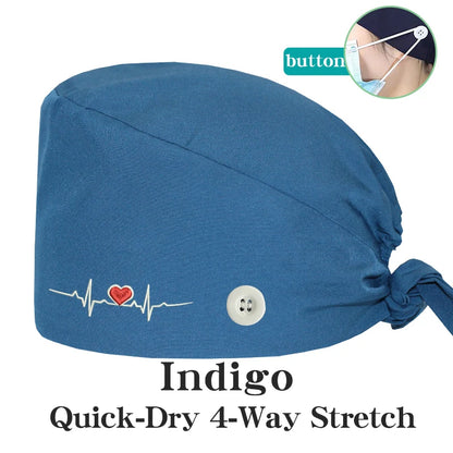 ECG Embroider Working Hats for Man Woman Pet TOOTH Clinic Scrub Caps Quick Dry Breathable Dentist Cap MSG-03