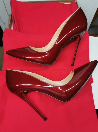 2026 New Black 12cm High Heels Classic Thin Heels Sexy Shallow Mouth Fashion Commuter Large Single Shoes 33-50
