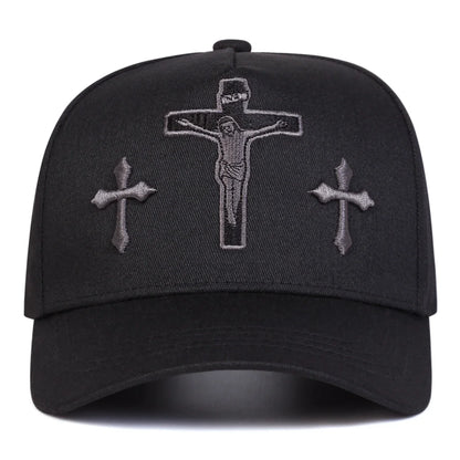 Unisex Cross Embroidery Baseball Caps Spring and Autumn Outdoor Adjustable Casual Hats Sunscreen Hat Sports Cap