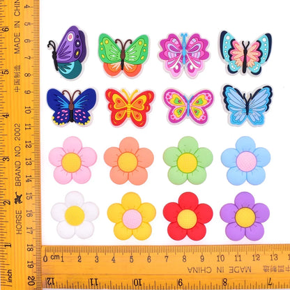 PVC Butterfly Flower Big Size Beach Bag Buckle Charms Decorations Accessories for Bog Totes Bag Woman DIY Gift Travel Pendant