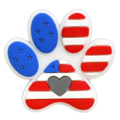 lovely dog paw PVC shoe Charms Slippers Buckle combination Fit Wristbands accessories Decoration Bands gift unisex party