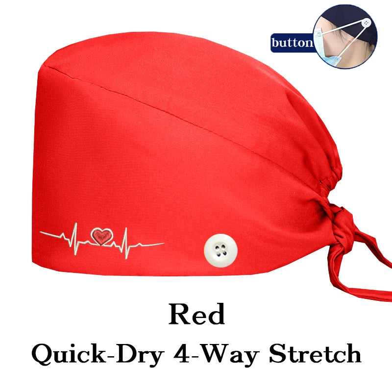 ECG Embroider Working Hats for Man Woman Pet TOOTH Clinic Scrub Caps Quick Dry Breathable Dentist Cap MSG-03