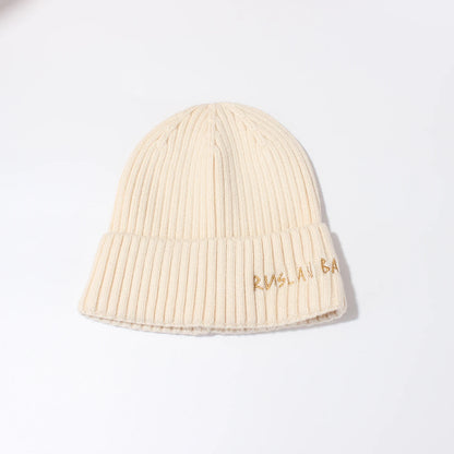 Winter Keep Warm Knitted Beanie Hat | Cold Weather Fashion Hat | Thick Unisex Letter Embroidered Cap for Men and Women |