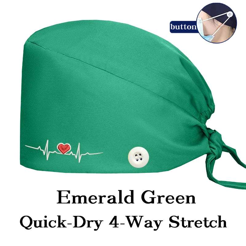 ECG Embroider Working Hats for Man Woman Pet TOOTH Clinic Scrub Caps Quick Dry Breathable Dentist Cap MSG-03