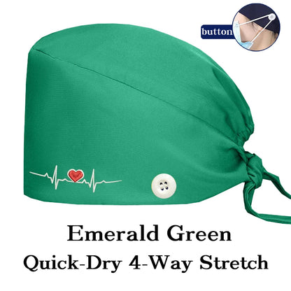 ECG Embroider Working Hats for Man Woman Pet TOOTH Clinic Scrub Caps Quick Dry Breathable Dentist Cap MSG-03