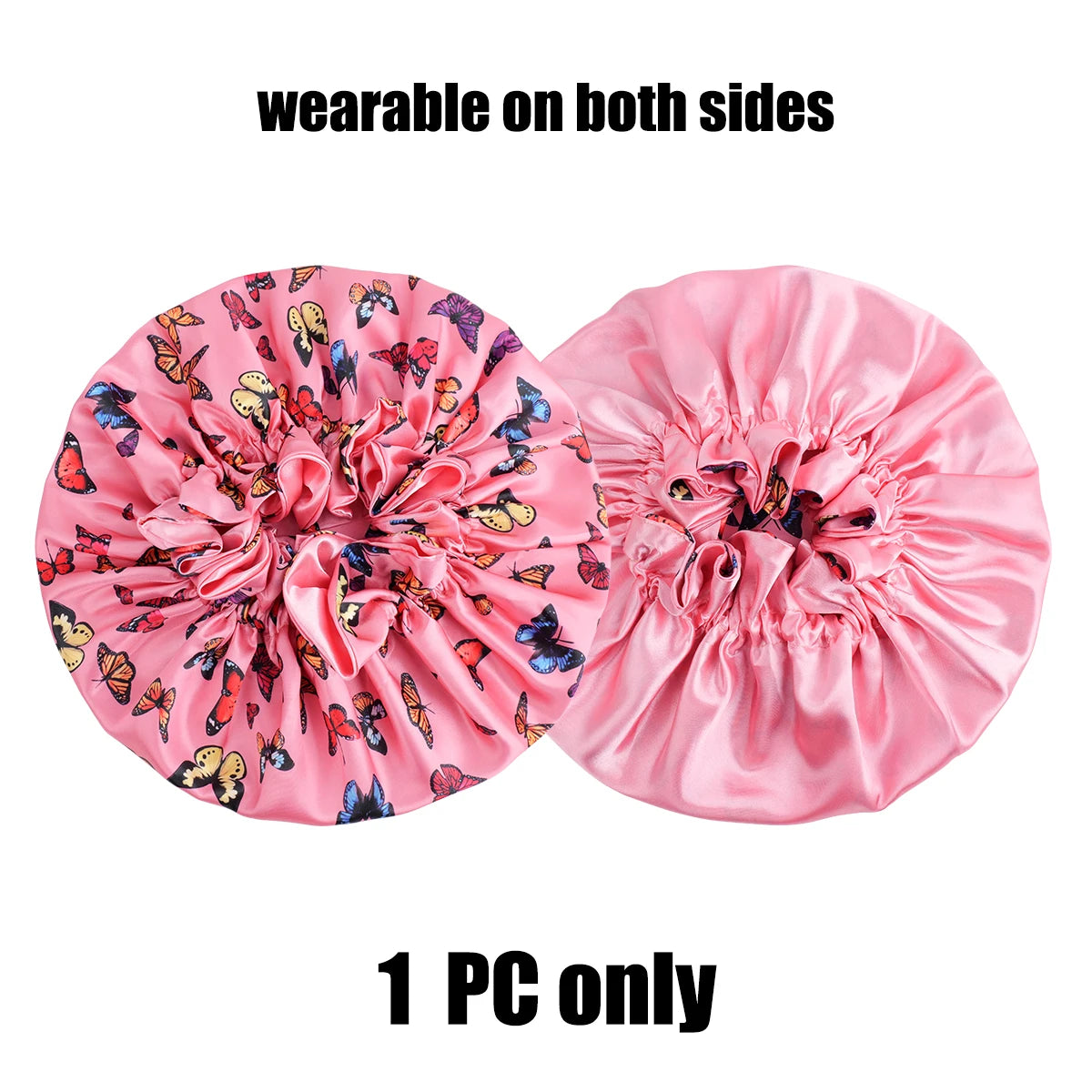 1Pc Double-Layered Minimalist Hair Bonnet Satin Bonnet Sleep Caps Can Be Worn on Both Sides Versatile Cap for Men/Women