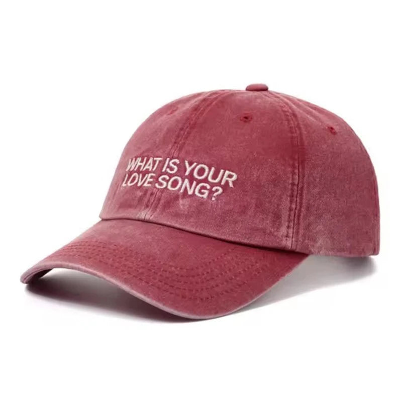Kpop “What Is Your Love Song” Same Embroidery Baseball Cap, Tour Concert Visors Fashion Women Men Outdoor Baseball Caps