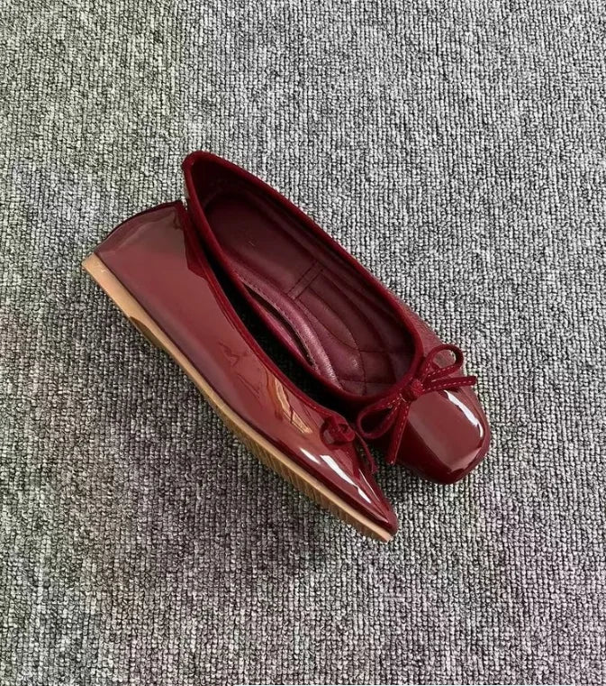 Women's Square Toe Bowknot Loafers, Shallow Slip-On Flat Shoes, Soft Sole Comfortable, Summer Casual Office Commuter, Plus Size