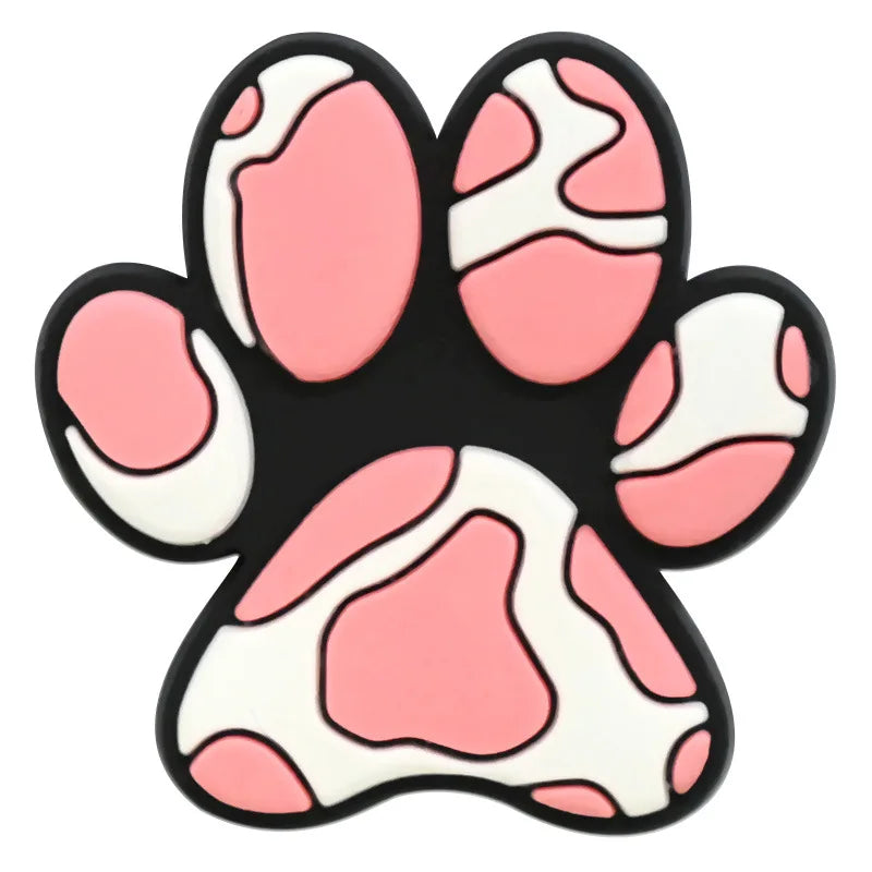 lovely dog paw PVC shoe Charms Slippers Buckle combination Fit Wristbands accessories Decoration Bands gift unisex party