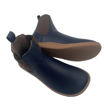 Tipsietoes Chelsea Barefoot Autumn Genuine Cow Leather Boots With Wool Linning Inside For Women Wider Toes Box Light Weight