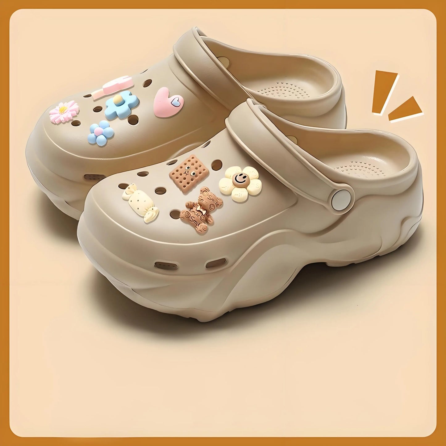 Women DIY Cute Animal button Decor Clogs Fashion Summer Spring Autumn Beach Sandals Cave Hole Female Garden Shoes Students Girls