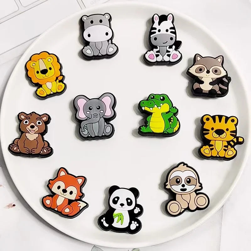 Sale 1Pcs Cute Various Animals Shoe Charms for Crocs Accessories Decorations Clog Shoe Pin Adults Party Favor Gifts