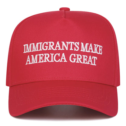 Unisex IMMIGRANTS MAKE Letter Embroidery Baseball Caps Spring and Autumn Outdoor Adjustable Casual Hats Sunscreen Hat Sports Cap