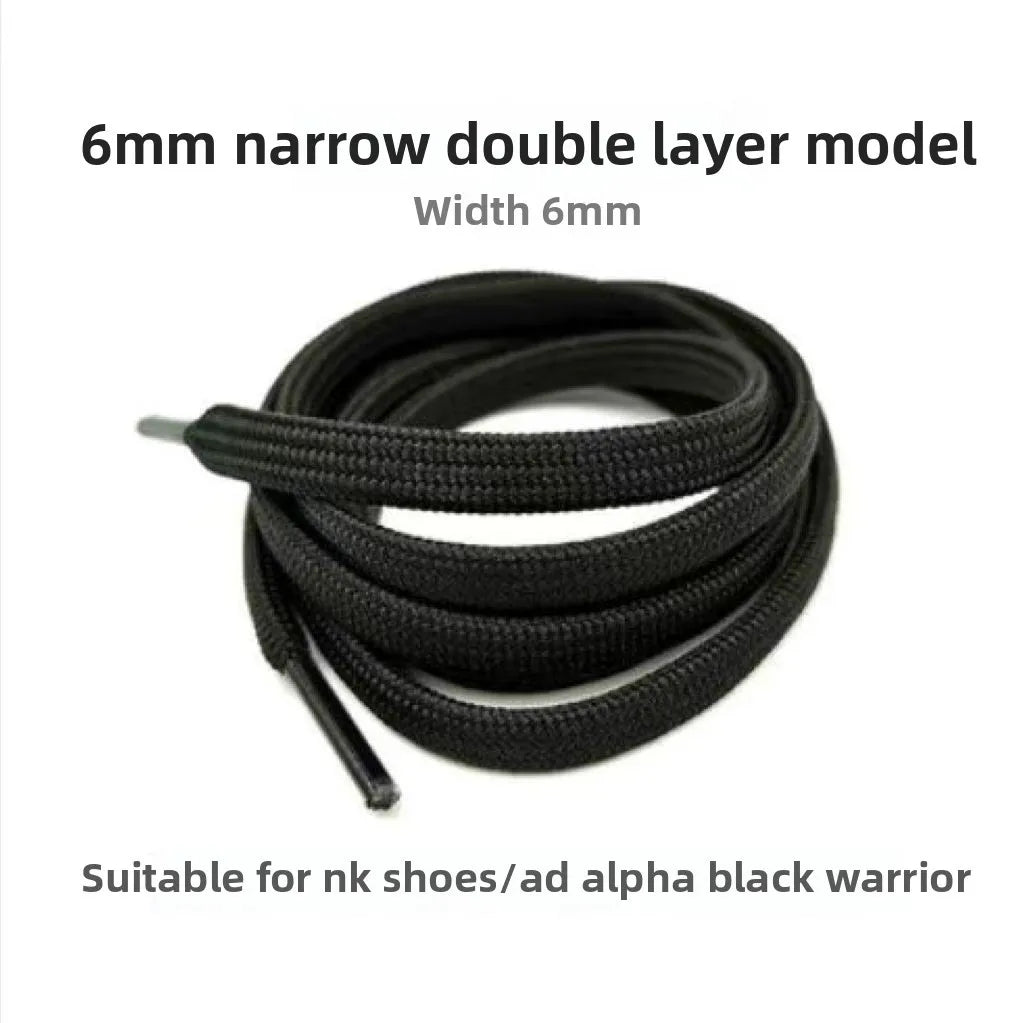 Black Shoelace round Flat Sports Men's and Women's Shoelace Leather Shoes Canvas Shoes and Boots Versatile Universal Shoelace