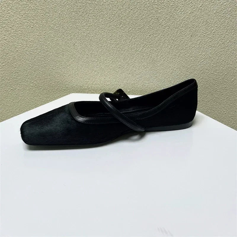 Designer Spring Autumn Women Leopard Shoes Fashion Shallow Buckle Ladies Flats Shoes Square Toe Women's Mary Jane Shoes